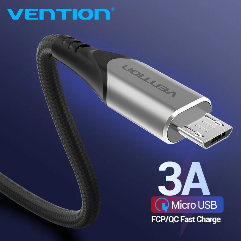 Vention Микро-USB кабель 3A Быстрая Зарядка Провод для Андроид Мобильного Телефона Синхронизации Данных Зарядное Устройство 3М 1М Для Samsung HTC Xiaomi Sony on.