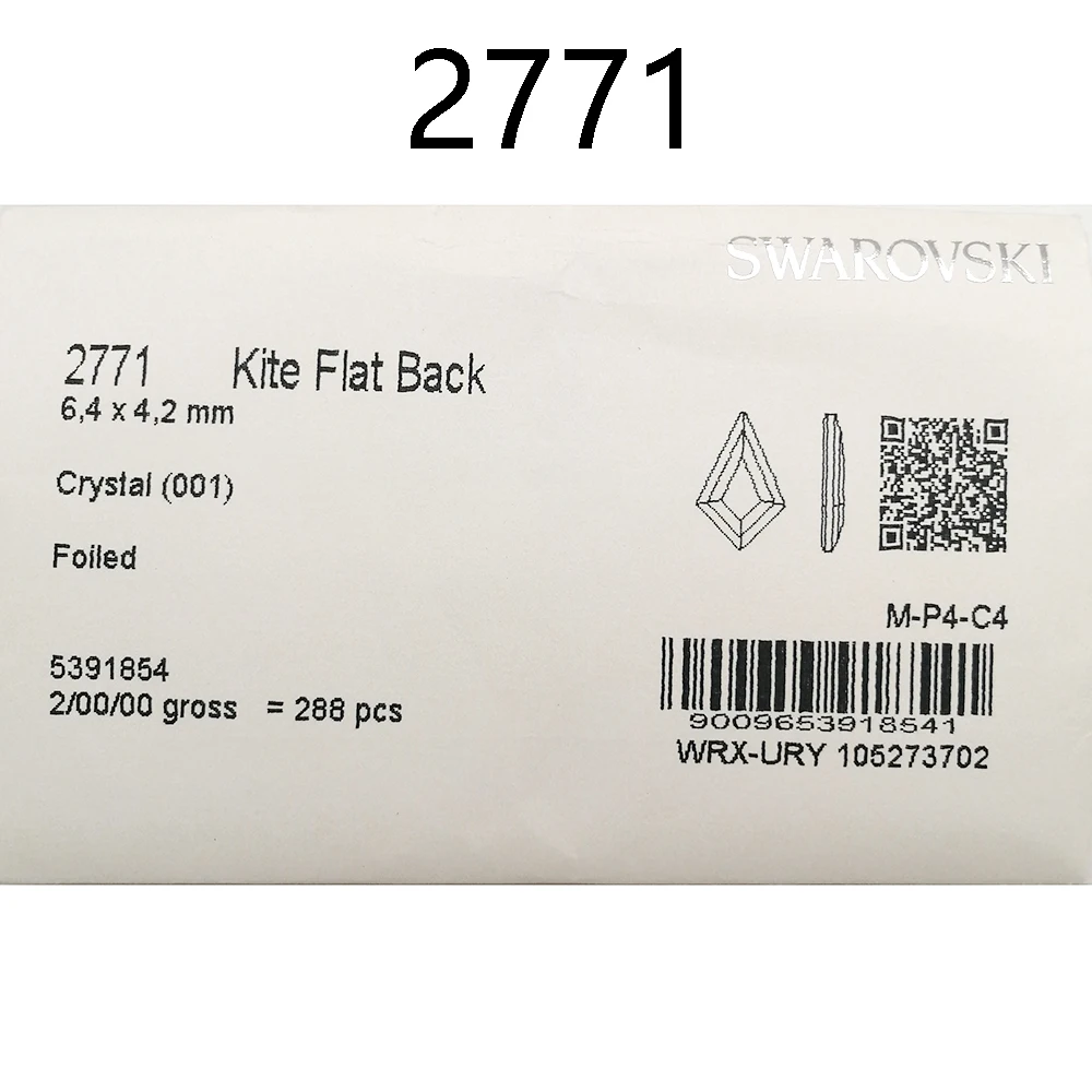 【 Предзаказ 】 кристаллы от Swarovski 2771 кайт плоский задник без горячей фиксации 15-30