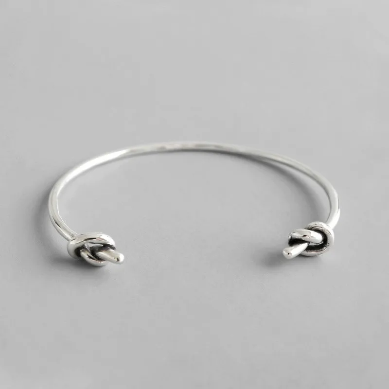 EDS Silver 925 Women Fashion Bracelets Bangles Sterling Cuff Bracelet Simple Knot Bangle Korean Jewelry | Украшения и аксессуары