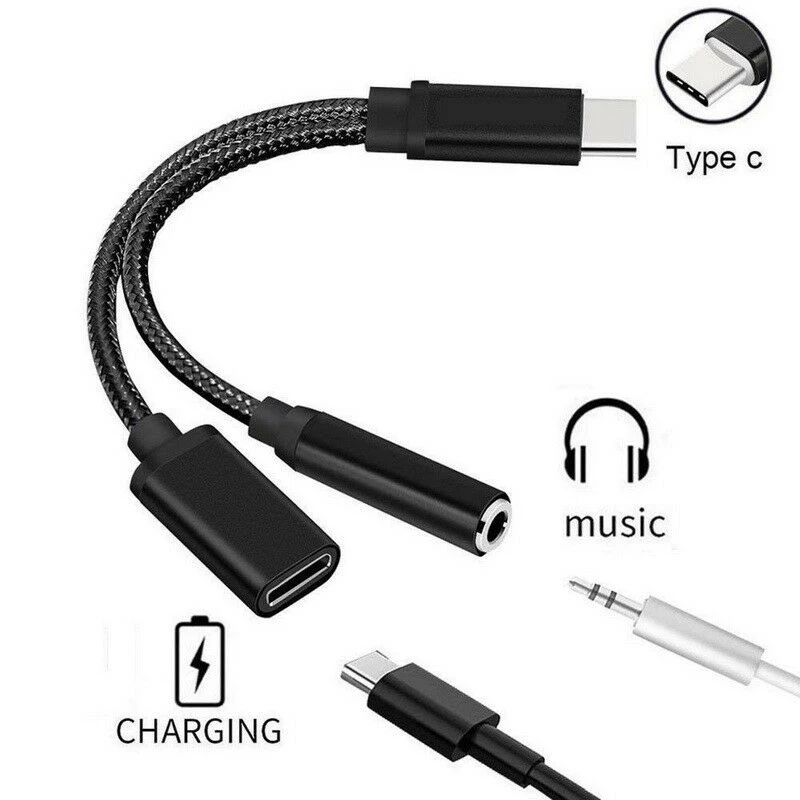 Кабель-переходник 2 в 1 Type-C на 3 5 мм разветвитель USB-C кабель для наушников Iphone Xiaomi