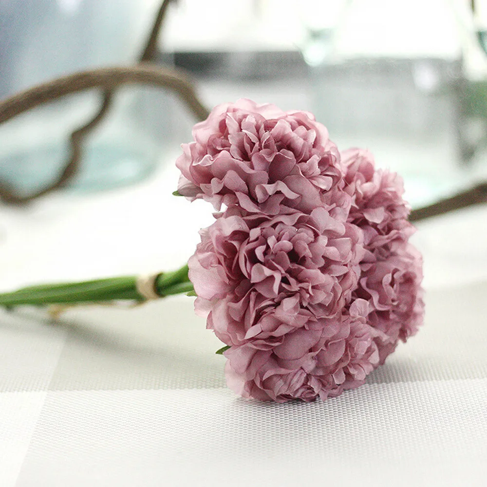 Artificial Silk Fake Flowers Peony Floral Wedding Bouquet Bridal Hydrangea Home Decor Dahlia Rose | Дом и сад