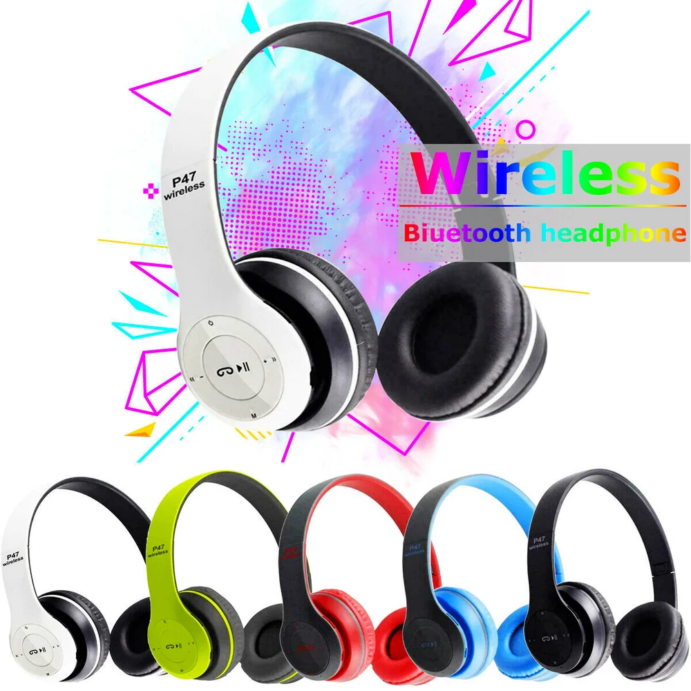 New Wireless Headset Foldable Stereo Bass Bluetooth Headphones Kid Girl Helmet with Mic USB 5.0 Adaptor for TV Gaming | Электроника