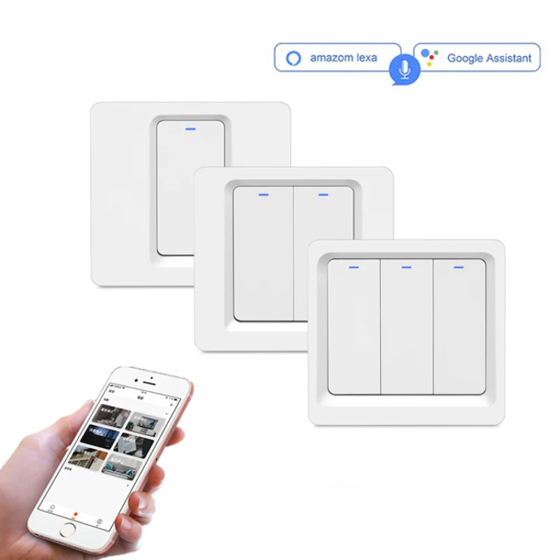 Tuya Smart life app Управление WiFi светильник 86 ЕС переключатель Поддержка Alexa Google Home |