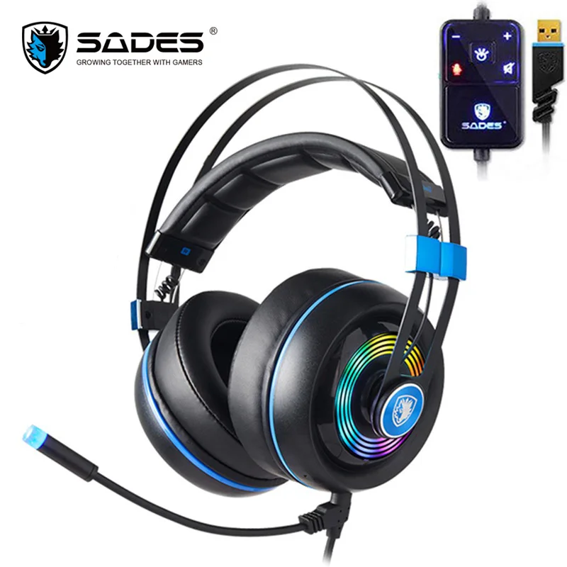 Игровая гарнитура Sades Armor проводные Игровые наушники с объемным звуком 7 1 со