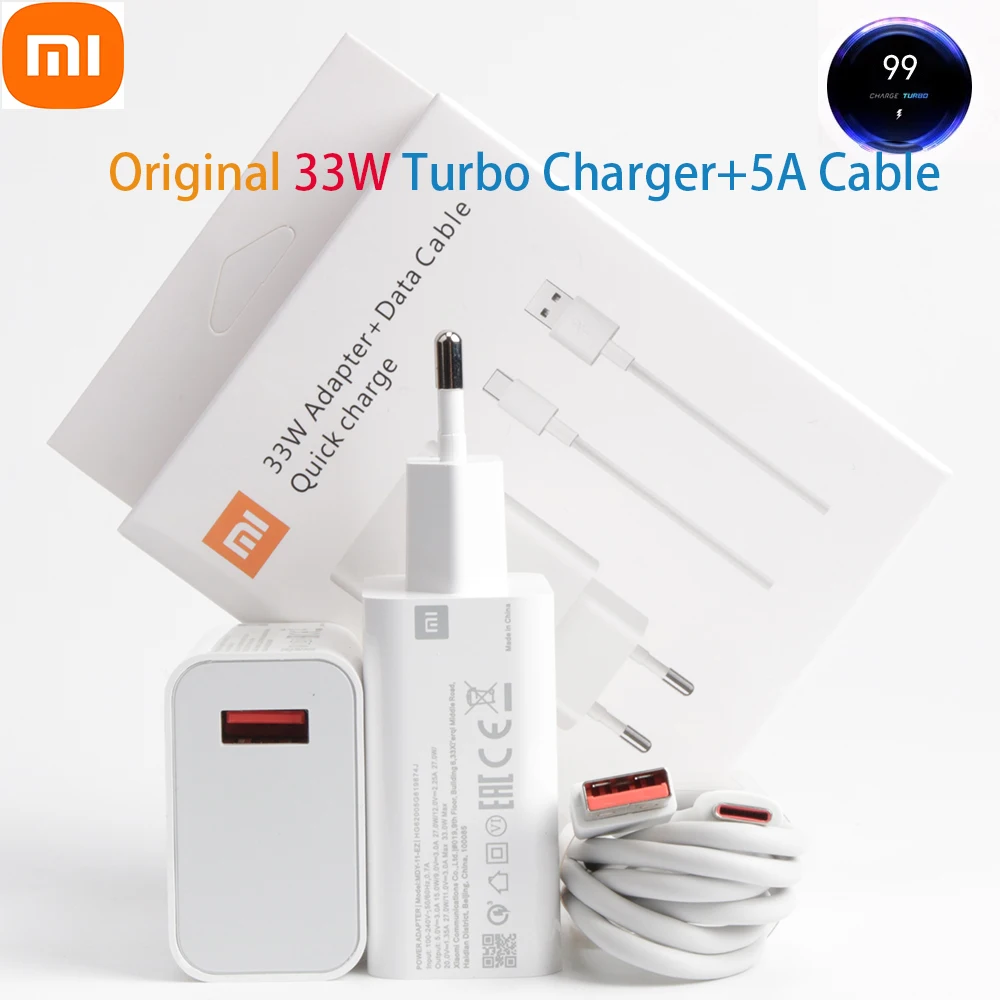 Зарядное устройство для xiaomi 33 Вт с европейской вилкой оригинальное зарядное