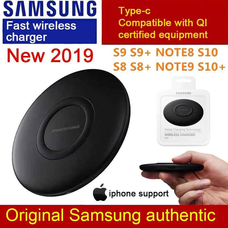 Оригинальное беспроводное быстрое зарядное устройство Samsung Qi usb type c QC 3 0 Для Galaxy S10