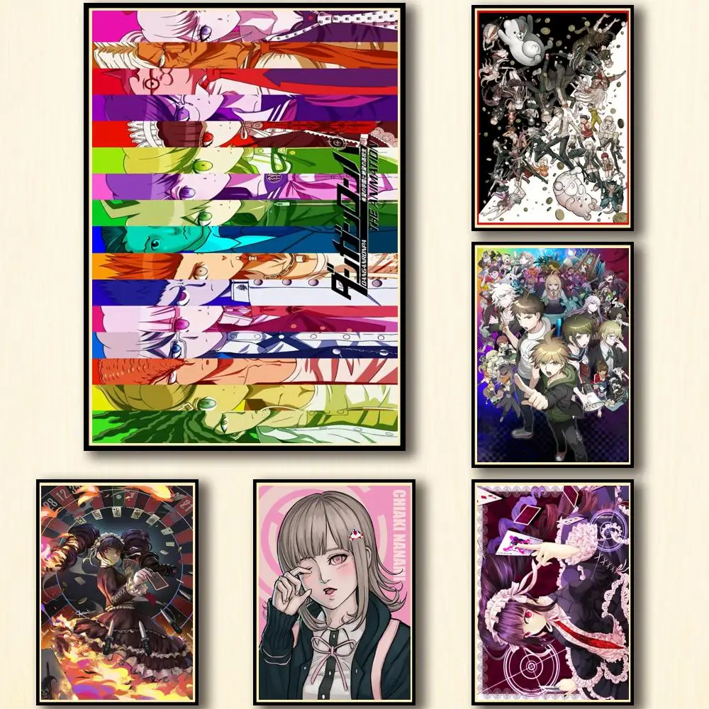Аниме-постер "Danganronpa" 44 Designs на белой бумаге: мультяшная абстрактная живопись, смешной настенный стикер для кофейни или бара.