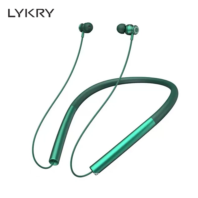 LYKRY TWS Neck Wireless Bluetooth Earphones Sports Running Headset Waterproof Sport Earbuds Active Noise Cancelling Headphones |