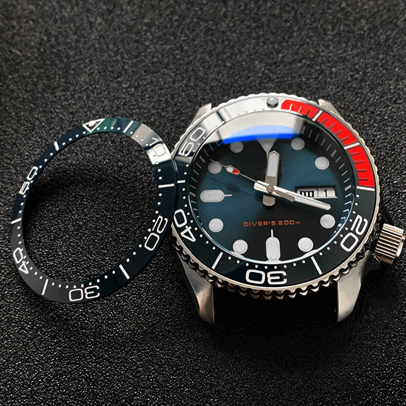 Наклонная керамическая вставка для рамки 38*30 6 мм светящийся pip at 12 Seiko SKX007 SKX009