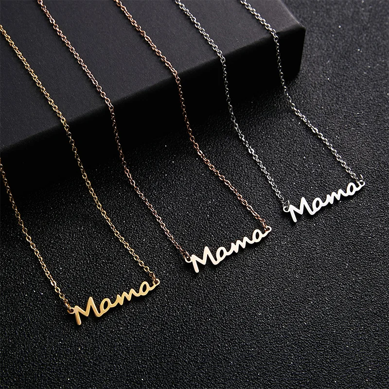 Ожерелье I Love Mama буквы из нержавеющей стали для мамы и ребенка ключицы цепи