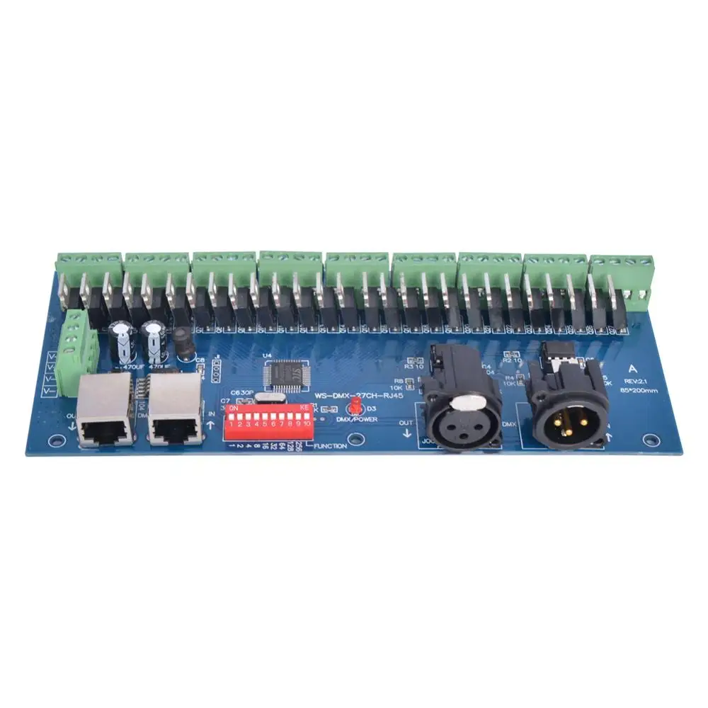 27CH dmx512 Контроллер каждая Выходная частота 10 кГц 27 каналов dmx диммер декодер