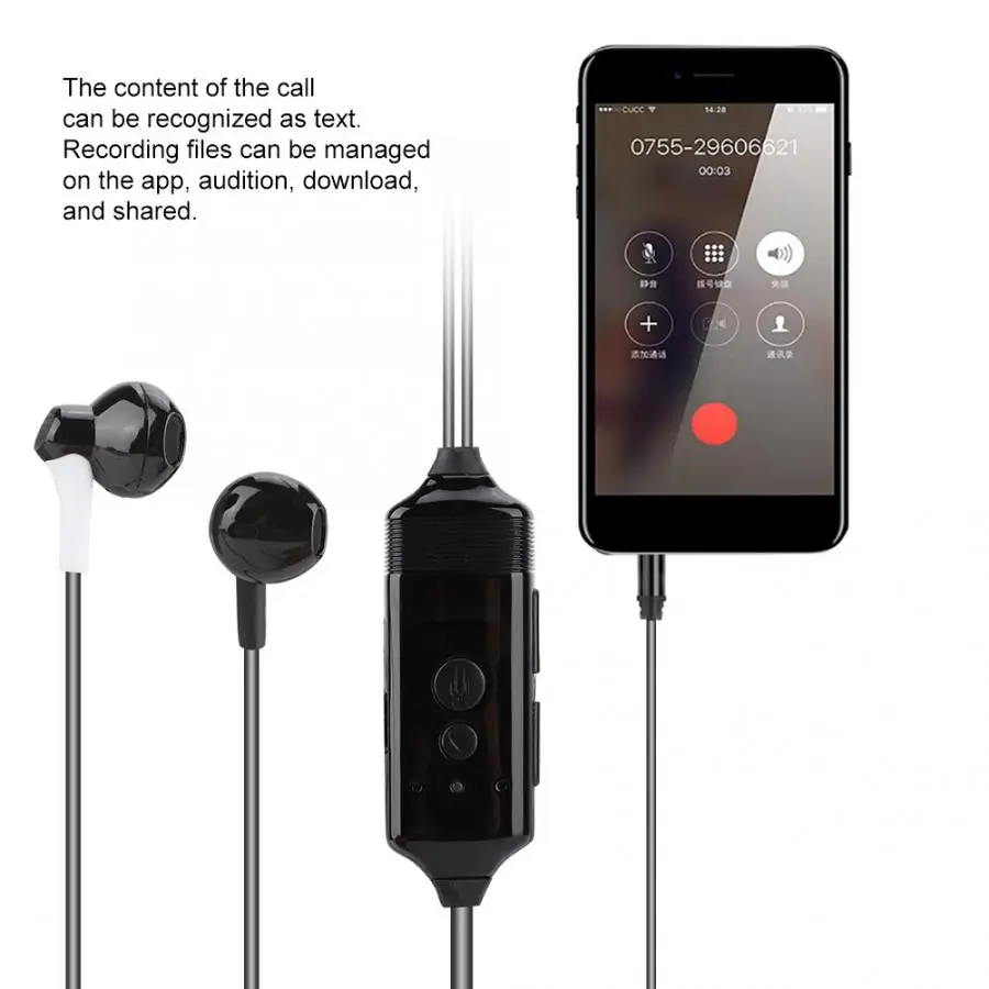 Наушники вкладыши для мобильного телефона диктофон Bluetooth наушники записи iPhone