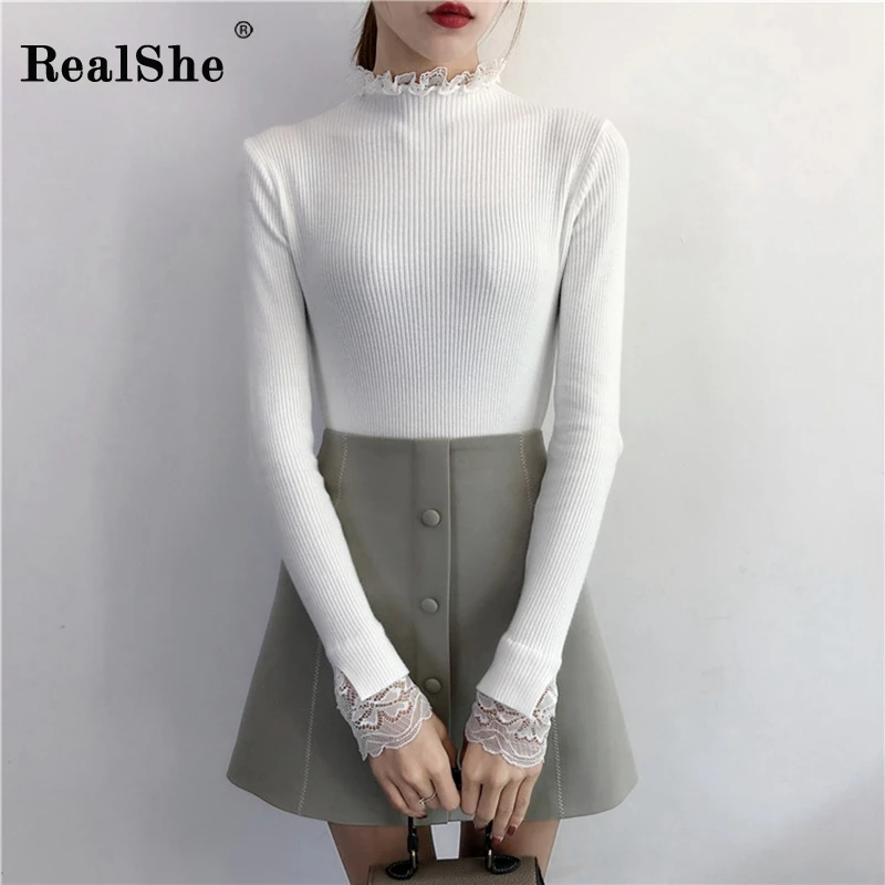 RealShe осенний женский свитер 2019 кашемировый с длинным рукавом женские осенние