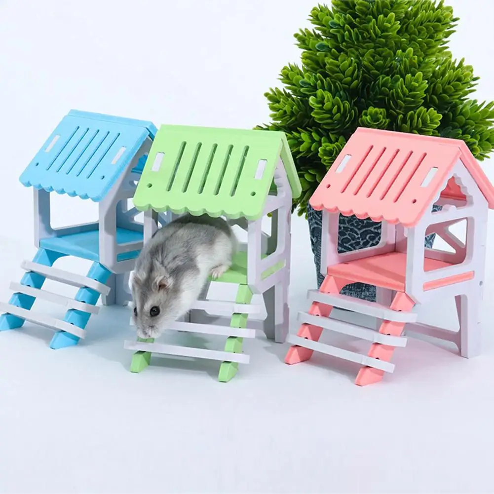 Деревянный дом Шиншилла гнездо для хомяка чердак маленькое животное жевательная