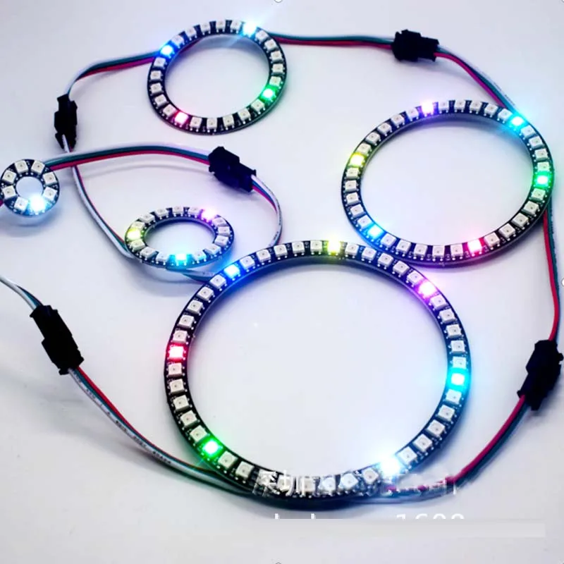 Цифровой светодиодный Rgb-кольцо Ws2812b 5 в постоянного тока WS2812b 1/8/16/24/35/45/128