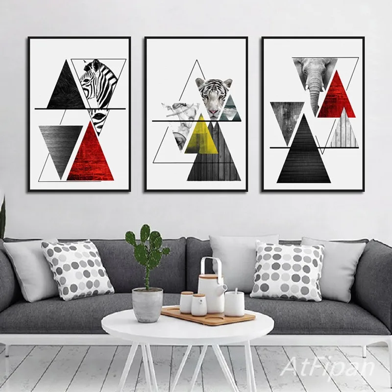 Home Decor Painting Fashion Animals Poster Elephant Tiger Zebra Wall Art Canvas Prints Modern Living Room Picture | Дом и сад