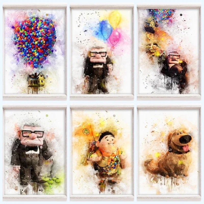 Холщовые картины Disney Pixar Up постеры домашний декор абстрактные воздушные шары