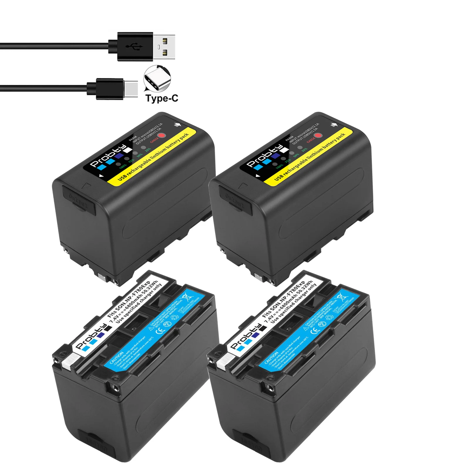 USB-выход 6800 мАч для Sony NP F960 F970