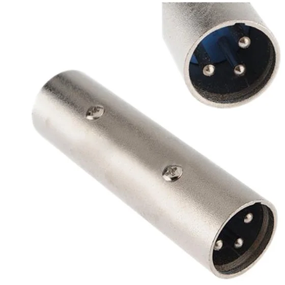 XLR 3 Pin штекер папа-папа дополнительный встроенный-типный коннектор адаптер/муфта