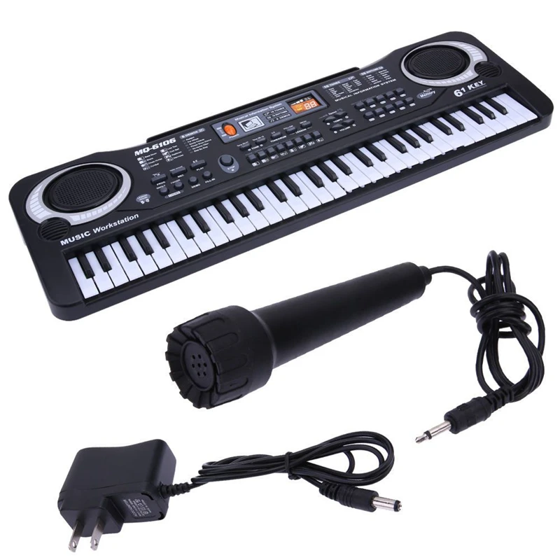 Piano electronic digital 61 Keys Digital Electronic Music Keyboard Electric With 10 Kinds Of Rhythm 6 Demos US Plug | Спорт и