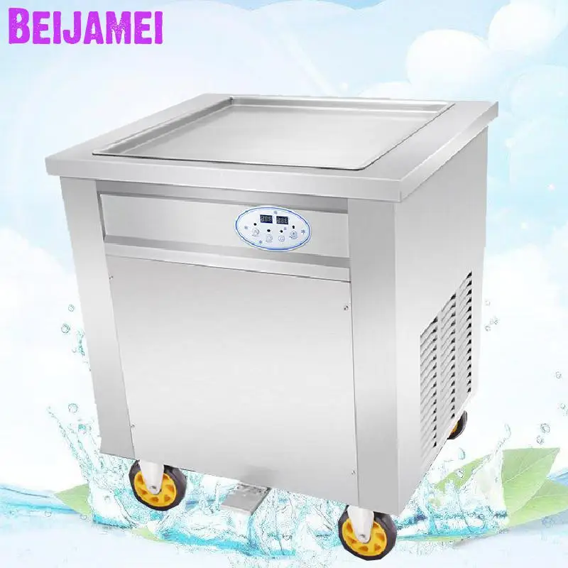 BEIJAMEI automatic commercial fried ice machine 110v 220v single square pan cream roll price | Бытовая техника