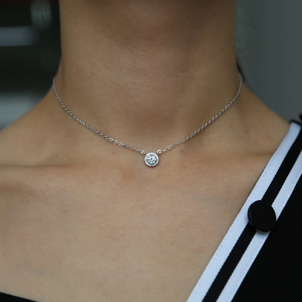 2019 cute Love Heart Necklace Multilayer sexy Chain Choker For Gift Women Jewelry disco round cz jewelry Wholesale | Украшения и