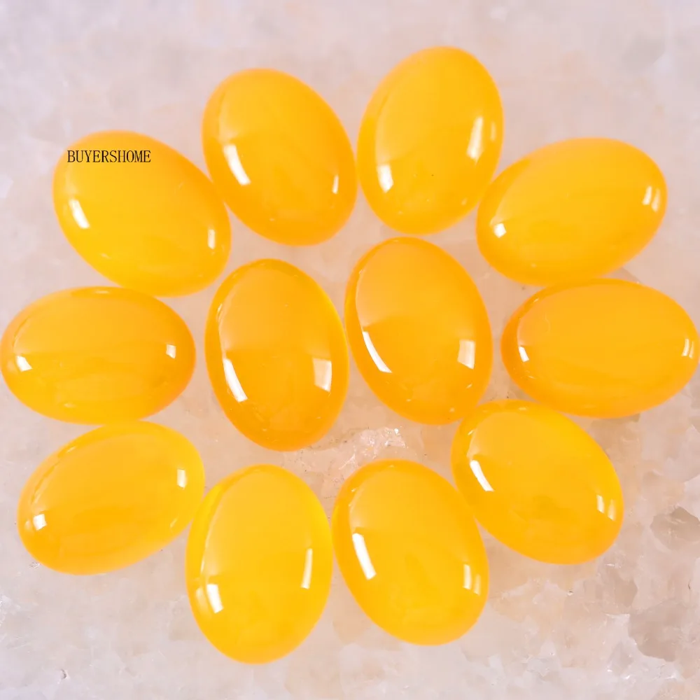 BUYERSHOME 5 шт. 15x20MM натуральный камень желтый Jad без просверленного отверстия