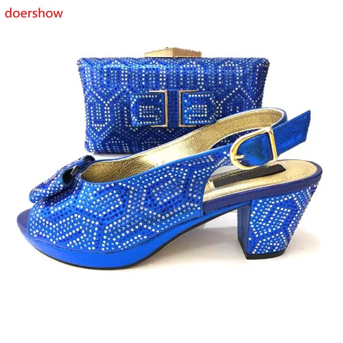 doershow Italian Shoes with Matching Bags High Quality Woman and Set Nigerian Wedding Bag !MS1-14 | Обувь