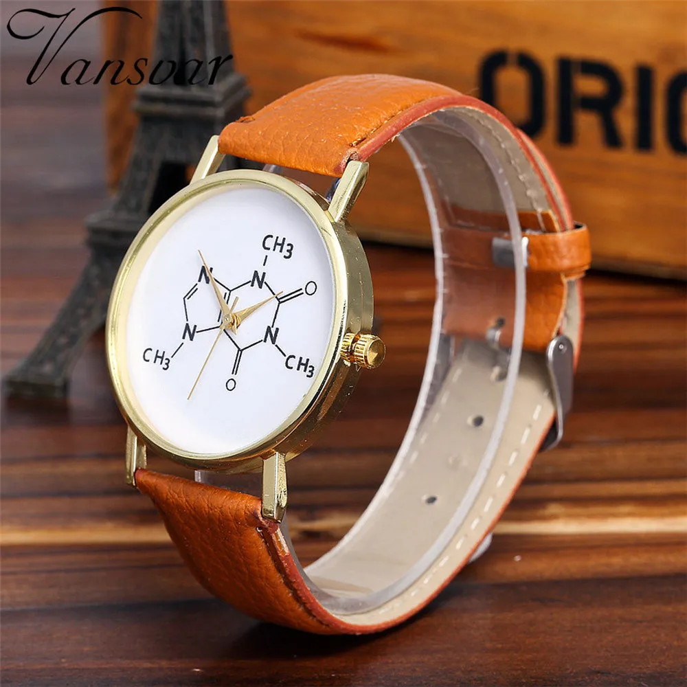 2019 VIP Vansvar Brand Fashion Chemistry Caffeine Molecules Watch Watches Relogio Q | Наручные часы