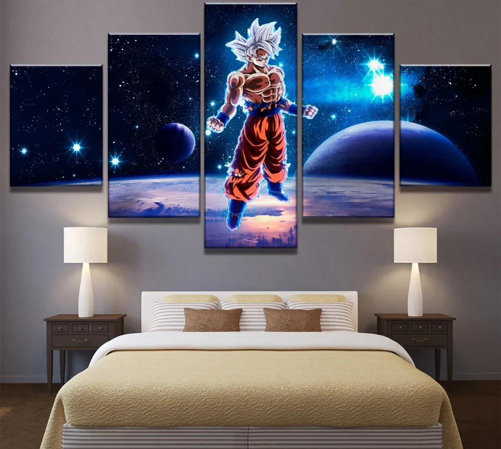 Home Decor Anime Canvas Painting Wall Art Poster 5 Pieces Dragon Ball Exoplanet Living Room HD Printed Abstract Pictures Frames | Дом и сад