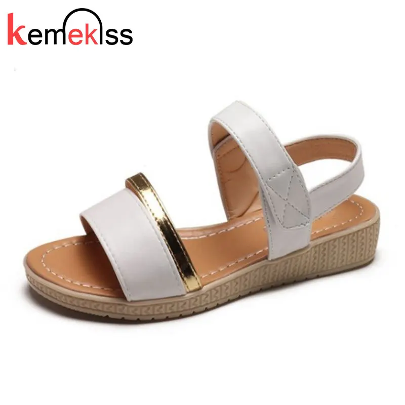 KemeKiss Women Sandals Mixed Color Platform Wedges Concise Elegant Shoes Woman Vacation Footwear Size 35-39 | Обувь