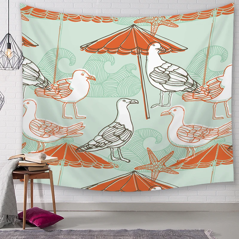 Bohemian Tapestry Polyester Fabric Little bird Wall Hanging Decor Curtains Plus Table Cover | Дом и сад