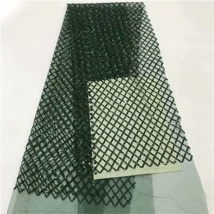 Black gold african lace fabric with sequin high quality french net for evening dress sewing green Golden black | Дом и сад