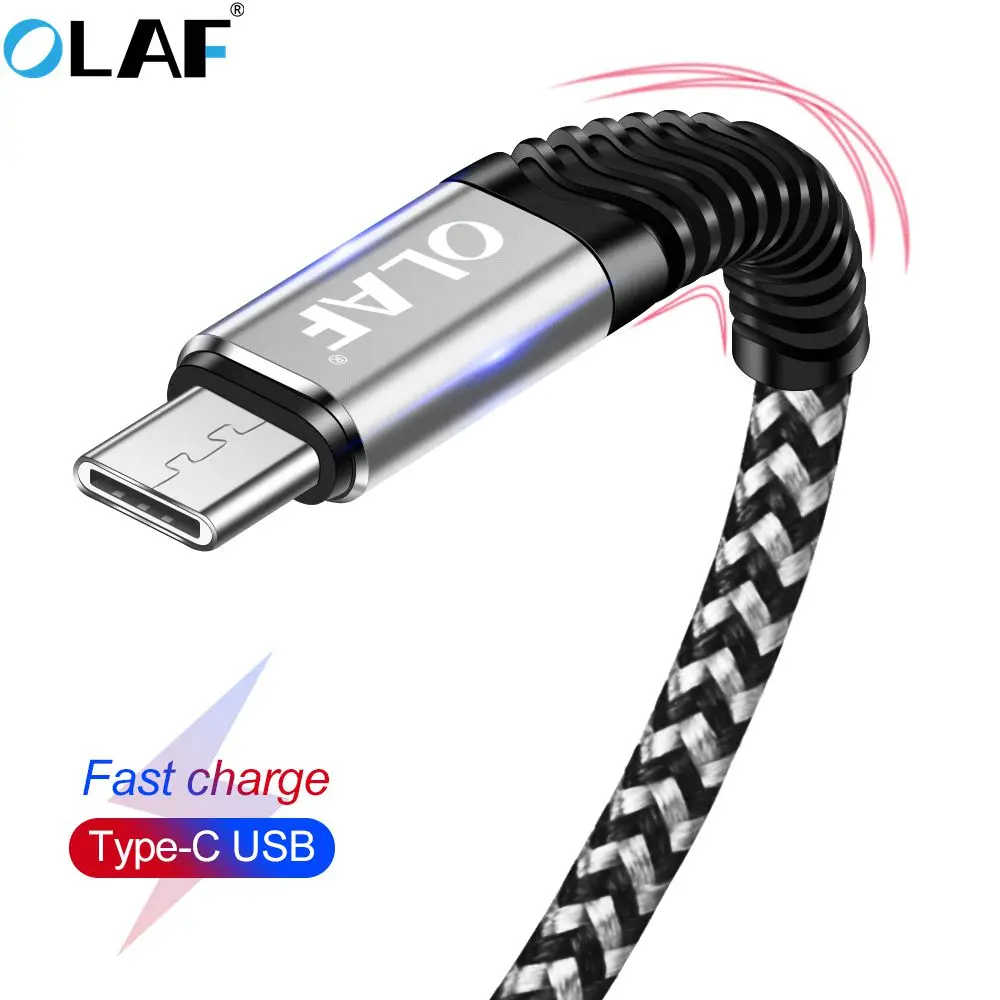 Кабель OLAF USB Type c 2 4 А для Samsung S9 S8 Plus Быстрая зарядка C кабель Huawei Mate 20 p20 xiaomi mi8 mi6