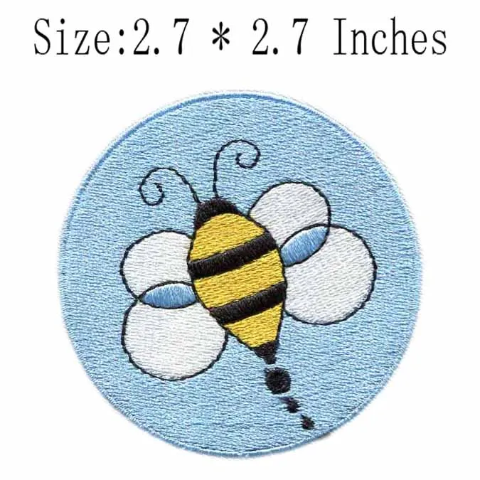 Патч для вышивки Honeybee 2 7 дюйма широкая доставка/глажка/круглая форма/аксессуары -