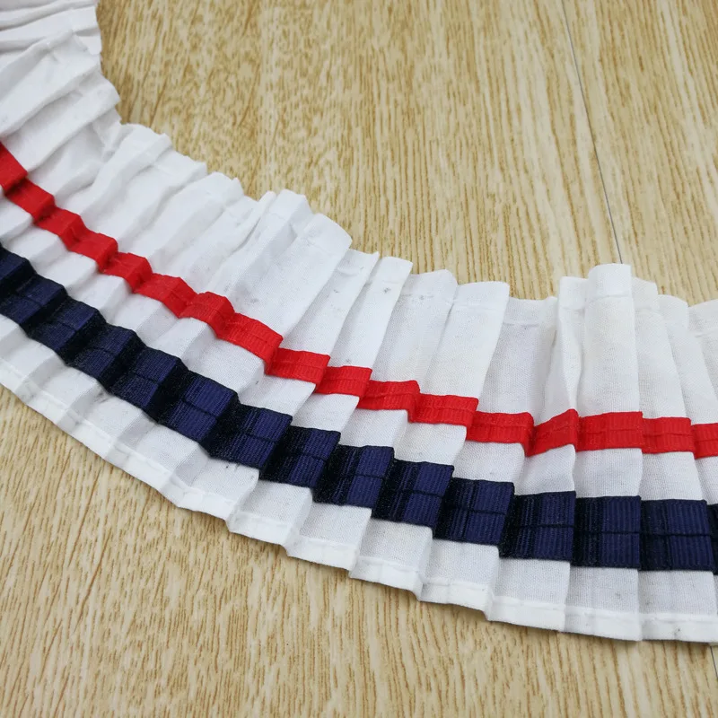 One meter Colored pleated chiffon lace Trim Fabric for hem collar neck cuff skirt DIY clothing accessories handmade Cloth | Дом и сад