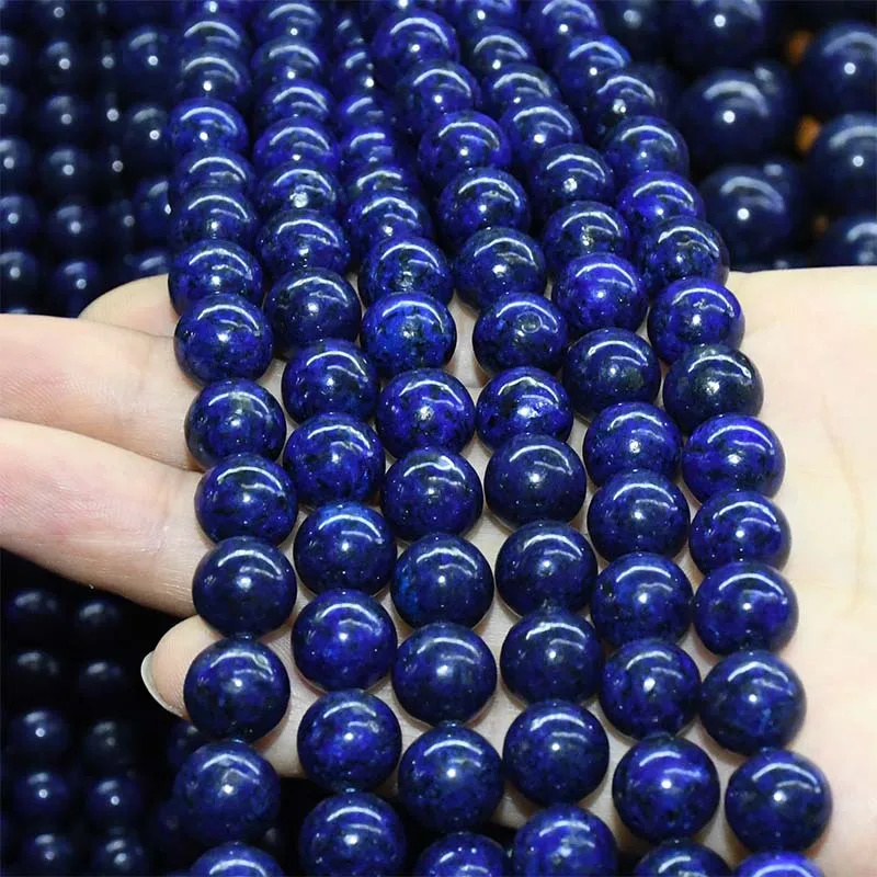 Wholesale natural stone blue gold round beads DIY bracelet necklace original gifts wholesale and retail 4/6/8/10 / 12mm | Украшения и