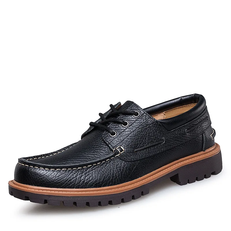 Men Boat Shoes Casual Classic Mens Fashion British For Large Size 36-47 Cow Leather | Обувь