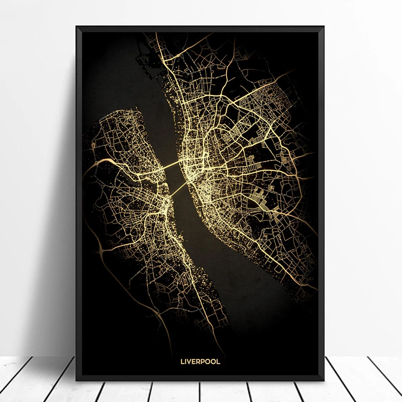 Ливерпуль светильник Maps Custom карта городов мира постеры холст печать в