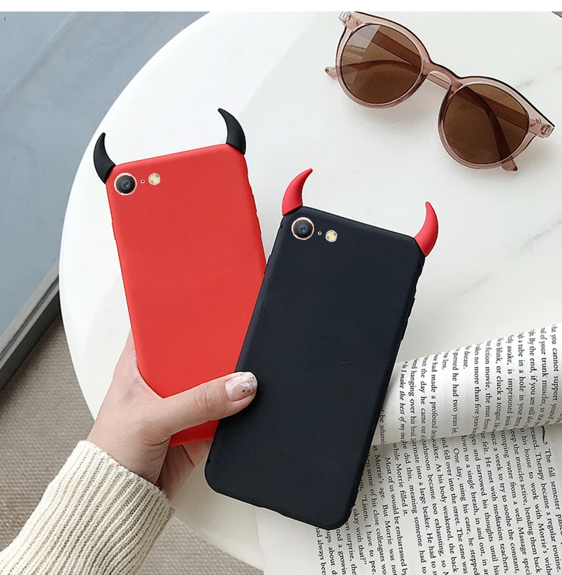 Мягкий чехол Devil Horns/демон Угол крышка для Samsung GALAXY A10 M10 A30 A40 A50 A70 A5 A6 плюс A7 A8S A9 Pro A3
