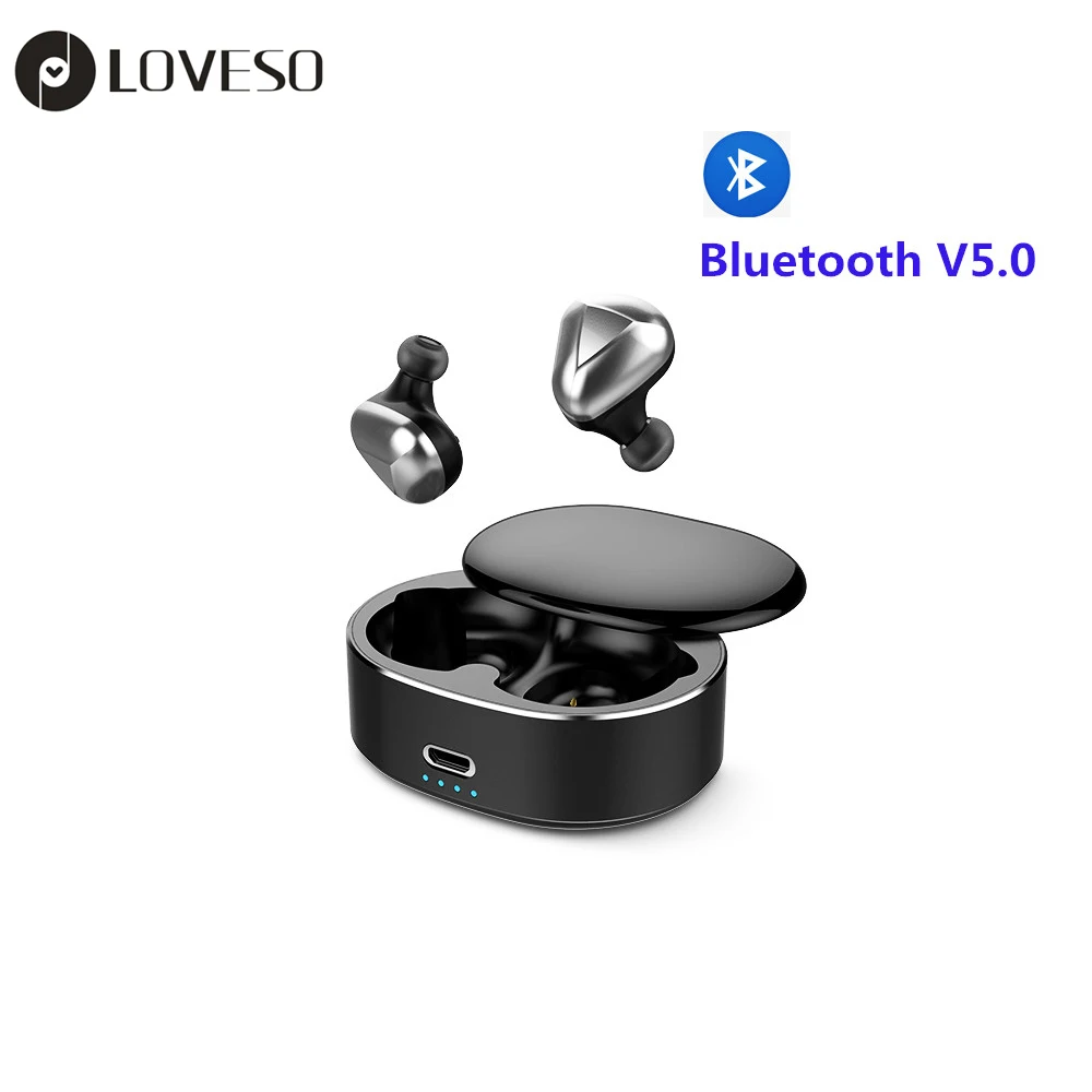LOVESO T50 TWS Mini Wireless Bluetooth Earphones HiFi Stereo Noise Cancelling Sport With Mic Headset For Huawei Xiaomi Headphone |