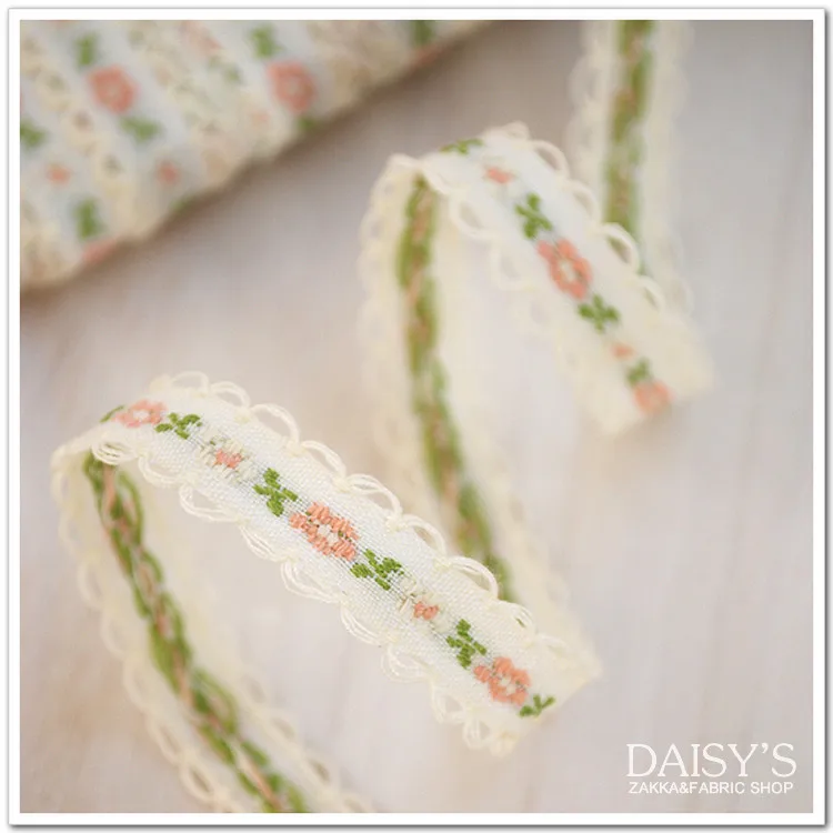 10Yard / lot Embroidery lace trim decoration ribbon fabric 1cm beige diy small flower | Дом и сад