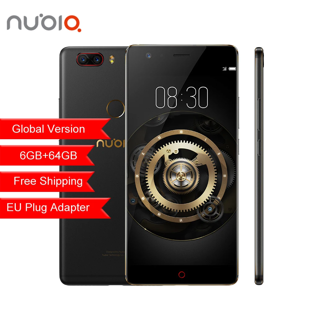 Мобильный телефон Global Version ZTE Nubia Z17 Lite 6GB 64GB Android 7.1 5.5 дюймов 4G LTE 13.0MP двойная задняя камера Octa Core.