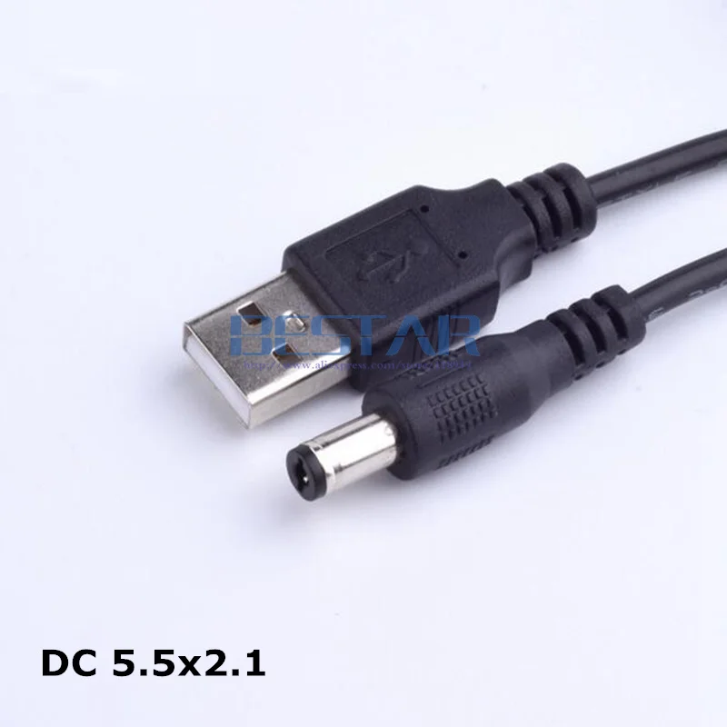 Черный адаптер питания постоянного тока USB переходник в постоянный ток 5 5*2 1/5 1 мм x