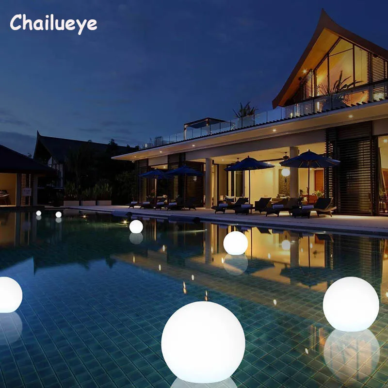 Remote Control LED Garden Ball Lights IP68 Waterproof Lawn Lamp Outdoor Swimming Pool Landscape Party Holiday Lighting Decor | Лампы и