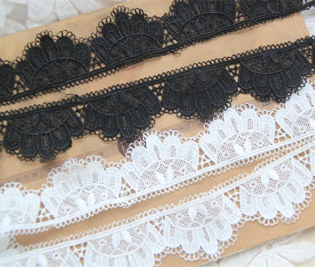 10 yard 4cm 1.57&quot wide ivory/black Crown embroidery lace trim ribbon 954v free ship | Дом и сад