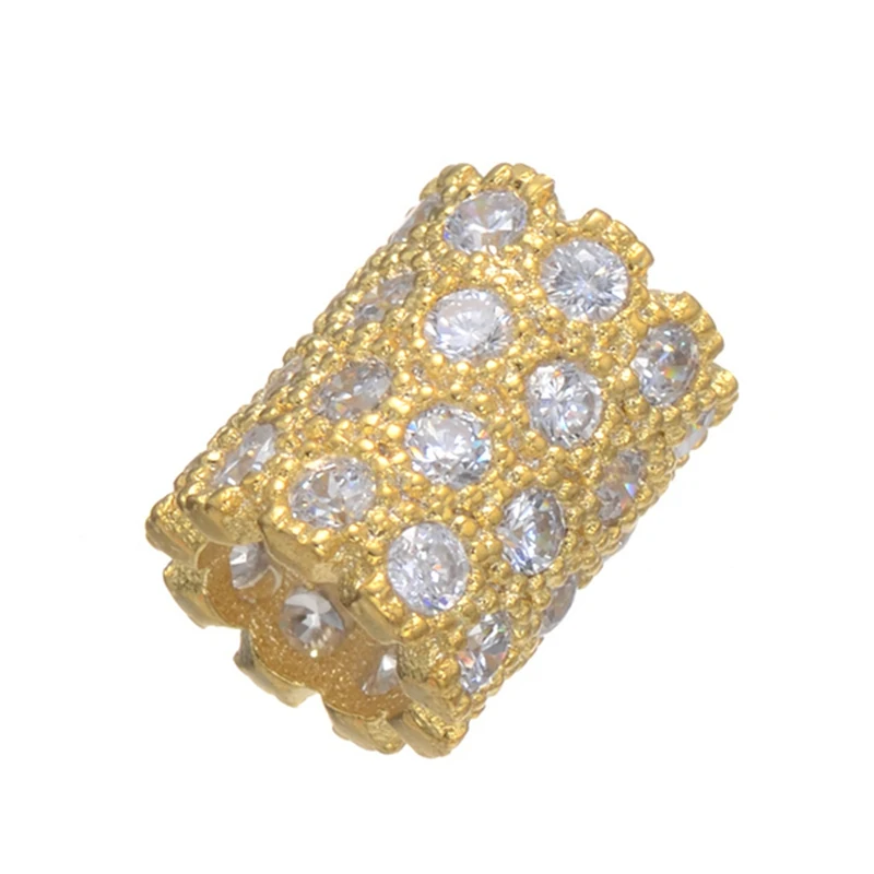 Gold/Rhodium Color Luxury Micro Pave CZ Crystal Perlas Copper Spacer Tube Beads Fit Necklace Bracelet Accessories Jewelry Making | Украшения
