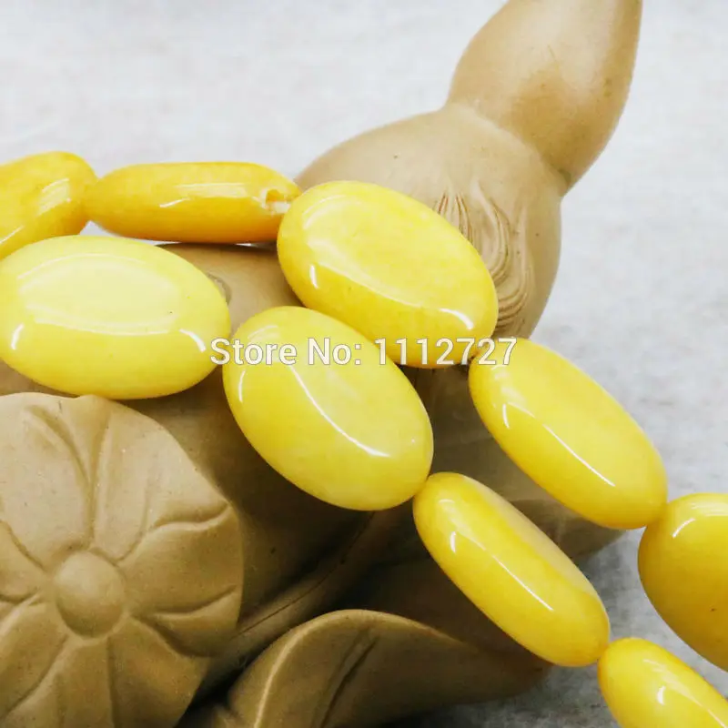 Wholesale Women's/Girl's Ornaments Yellow Jasper Beads Ellipse Stones Loose DIY 15inch Faceted Jade Gems Jewelry | Украшения и