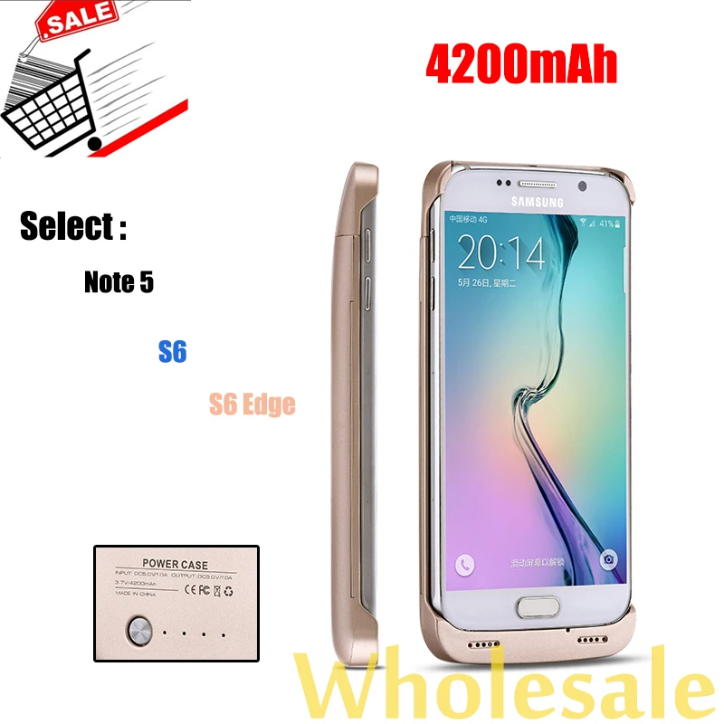 Для Samsung S6 Edge + плюс Мощность случае 4200 мАч внешний Батарея Зарядное устройство
