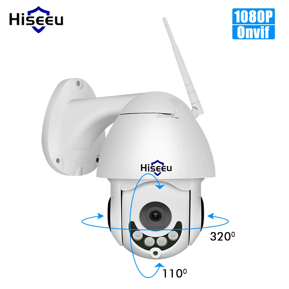 Беспроводная скоростная купольная IP-камера Hiseeu с поддержкой Wi-Fi 1080p двусторонняя